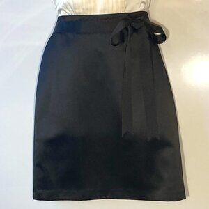 Jeffrey & Dara SZ 12 Vintage Black Satin knee length skirt Bow party event